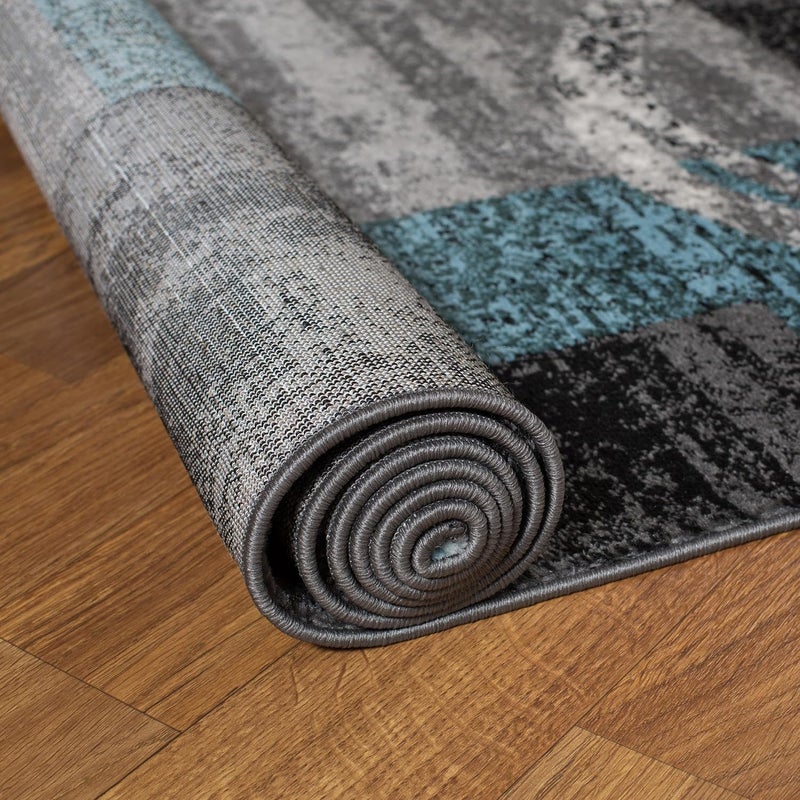 Rugshop Contemporary Abstract Circle Design Soft Area Rug 2' x 3' Gray - Image 3